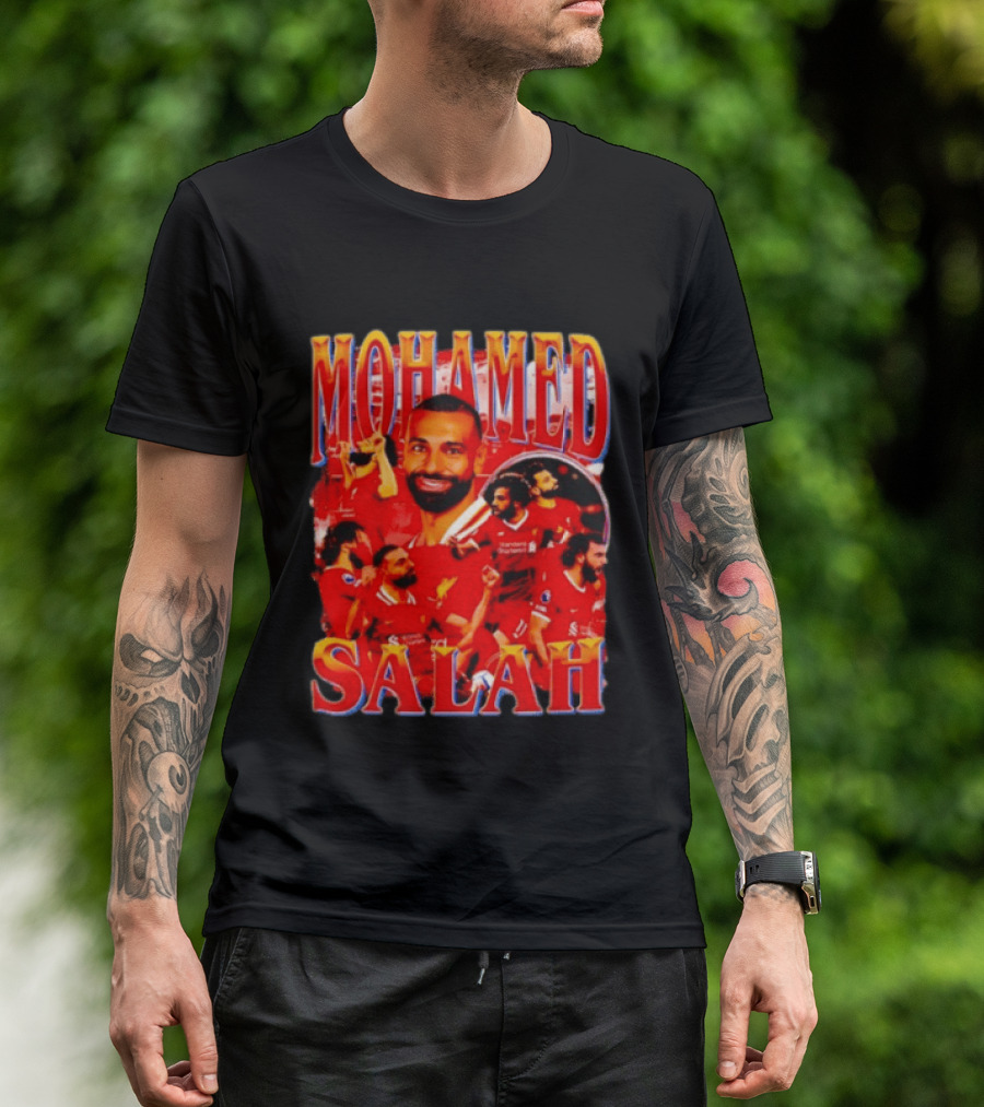 Mohamed Salah Liverpool Egyptian Football Star Celebratory Montage T-Shirt