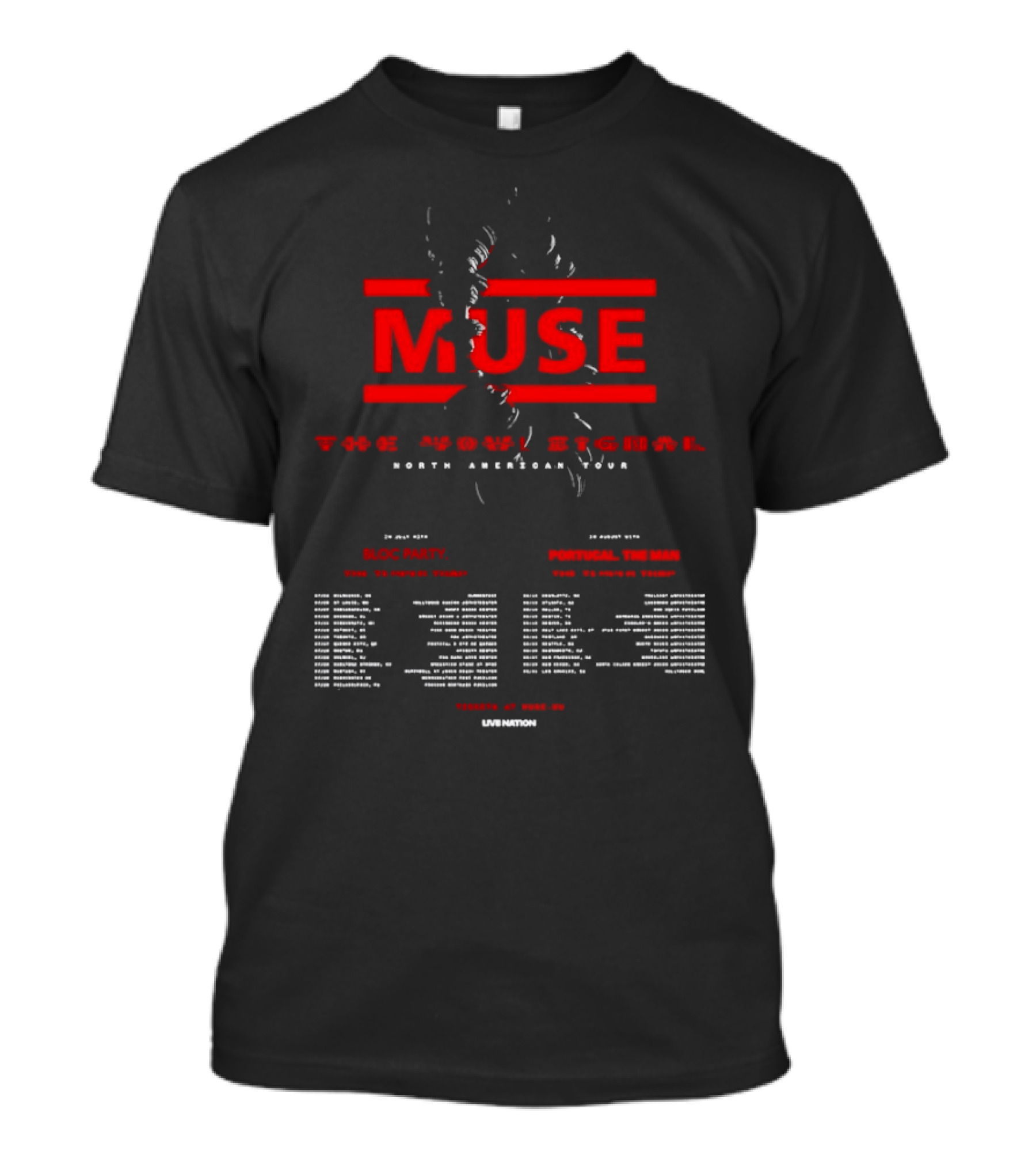 Muse The Wow Signal North American Tour 2026 Venue Dates Mack Minn Eddie Wright T-Shirt