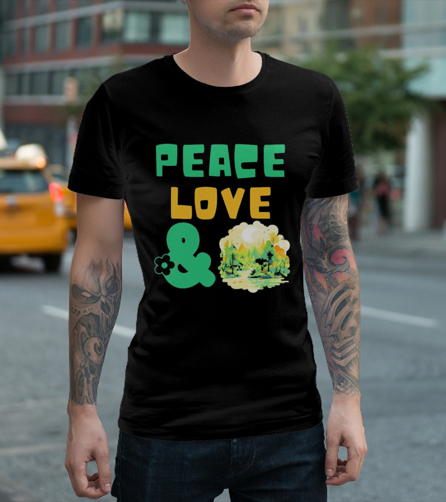 Peace Love And Nature Scenic Forest Scene T-Shirt