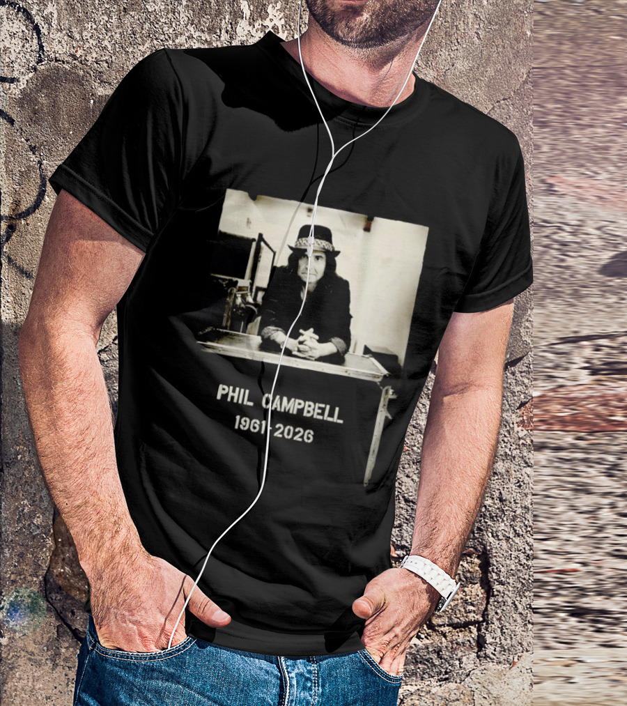 Phil Campbell 1961 2026 Retro Style Musician Hat Fashion T-Shirt