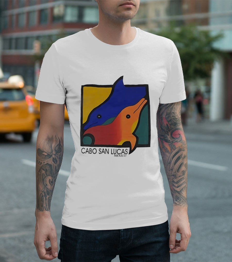 Cabo San Lucas Dolphin Colorful Art Mexico T-Shirt