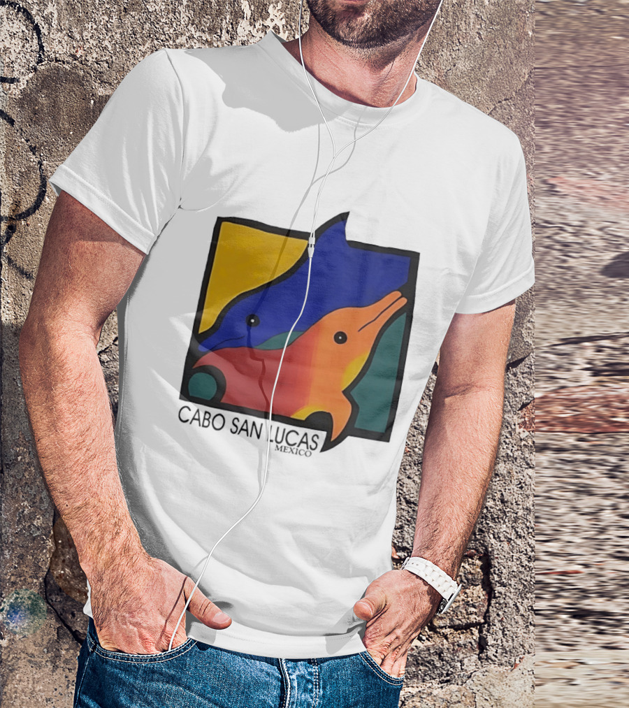 Cabo San Lucas Dolphin Colorful Art Mexico T-Shirt