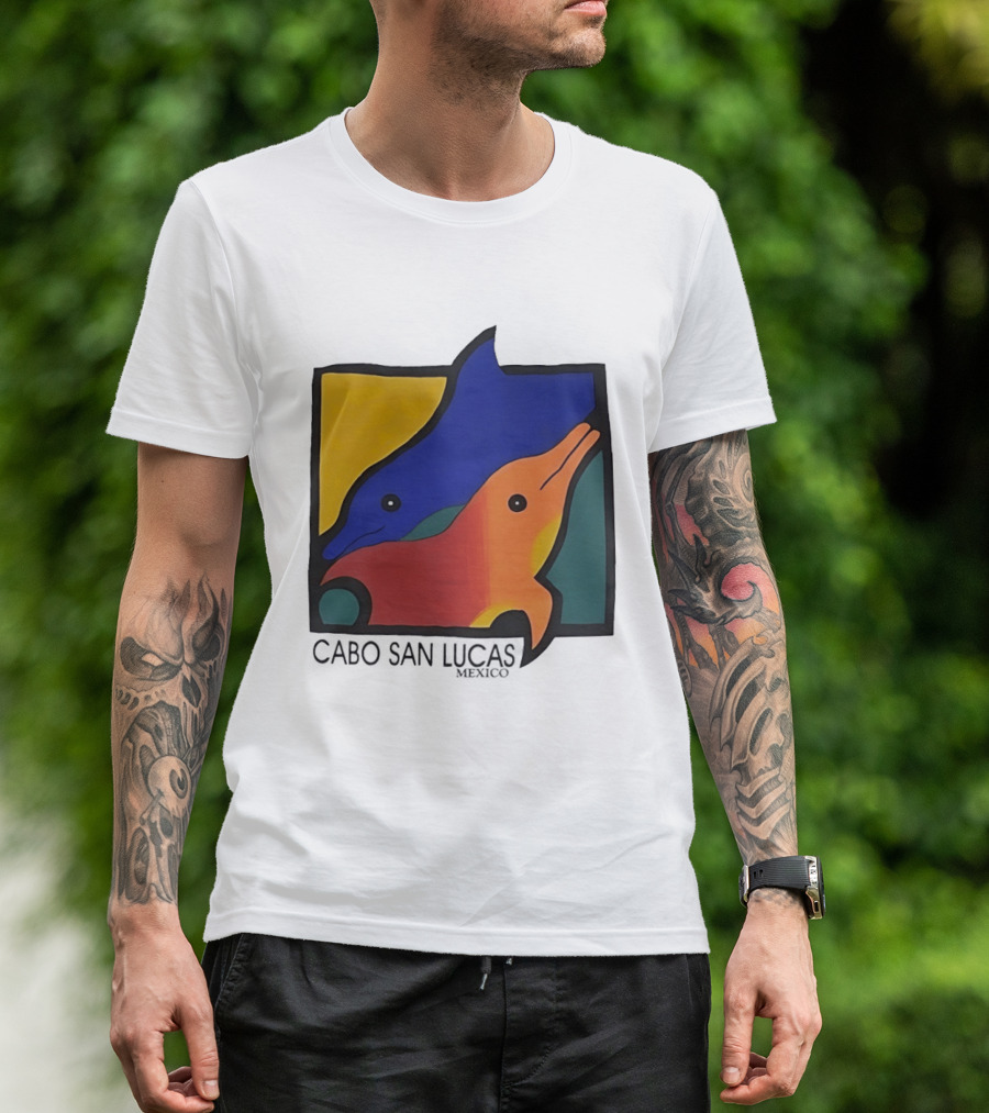 Cabo San Lucas Dolphin Colorful Art Mexico T-Shirt