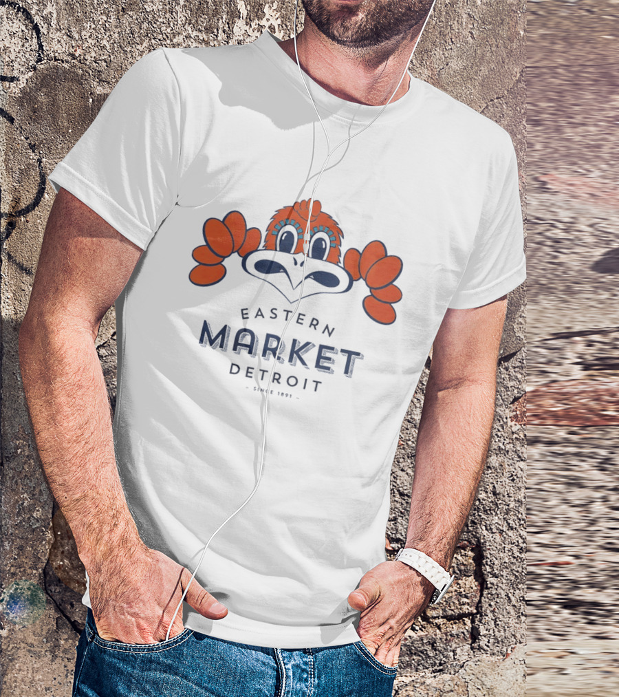 Eastern Market Detroit Since 1891 Cartoon Bird T-Shirt