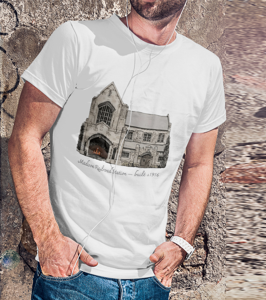 Madison Railroad Station Built 1916 Classic Architecture T-Shirt