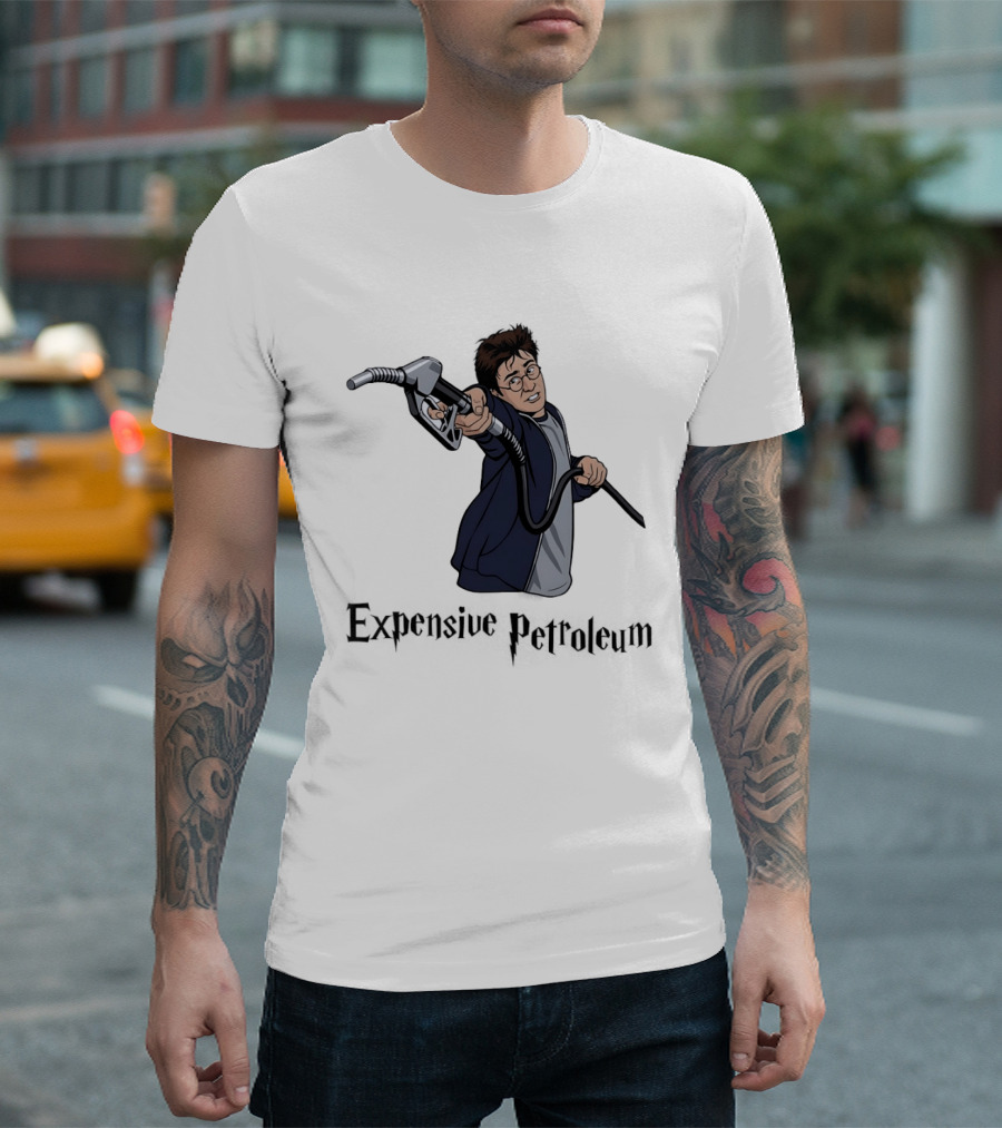 Expensive Petroleum Man Holding Gas Pump Nozzle T-Shirt
