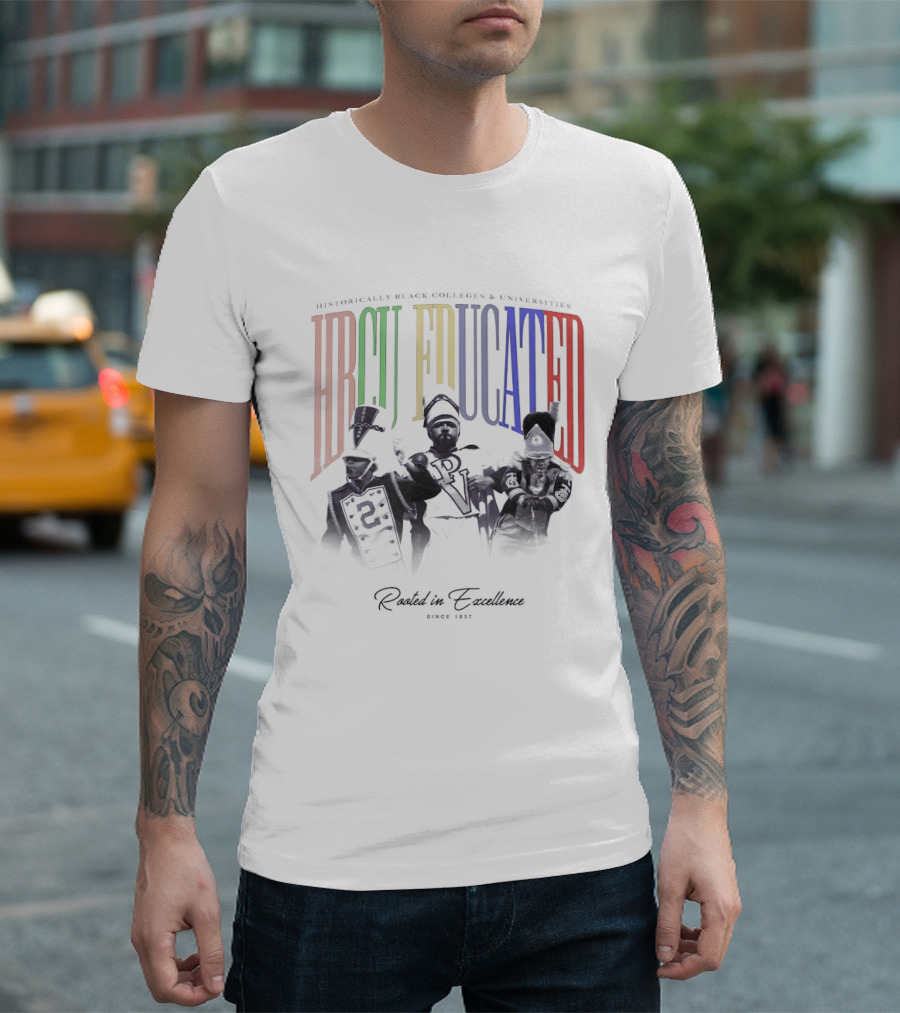 HBCU Educated 1837 Rooted In Excellence Colorful Marching Band T-Shirt