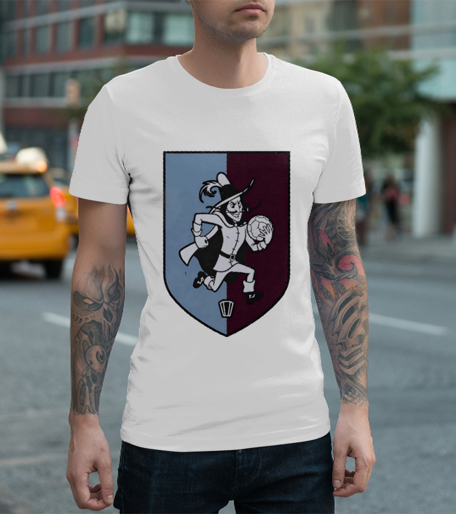 The Villan Football Mascot With Ball And Shield T-Shirt