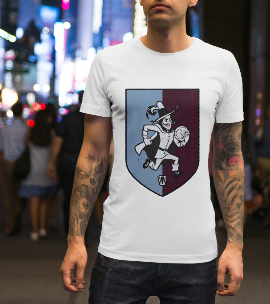 The Villan Football Mascot With Ball And Shield T-Shirt