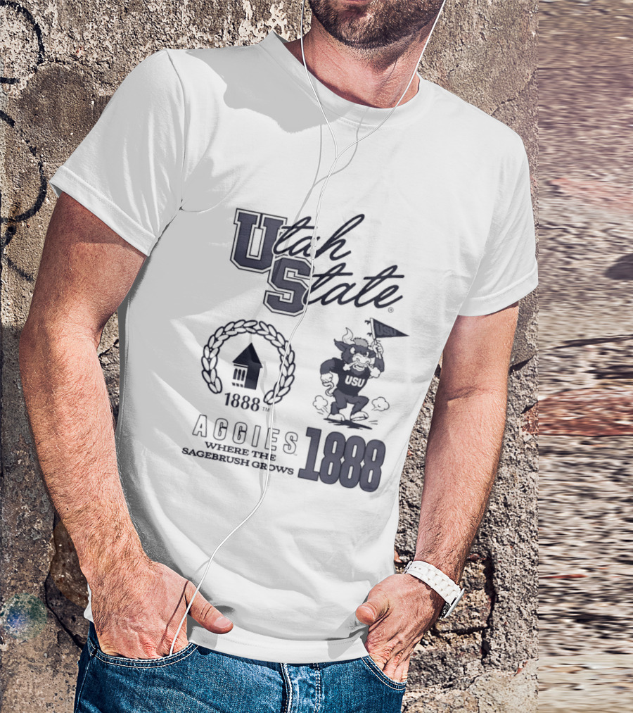 Utah State 1888 Aggies Where The Sagebrush Grows US Flag T-Shirt