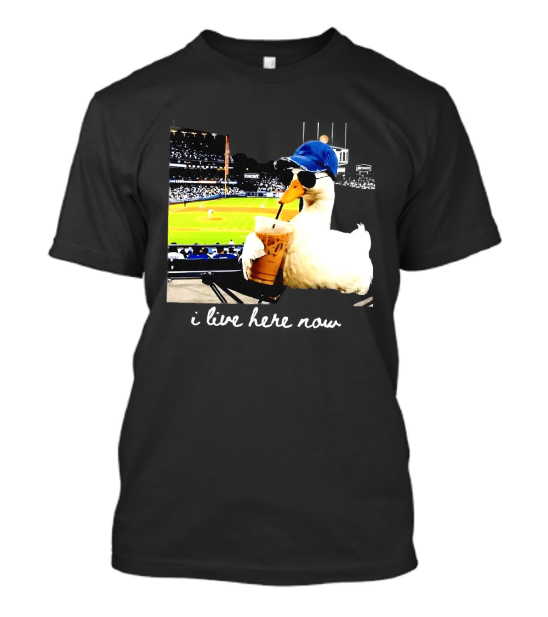 I Live Here Now Goose Ballfield Travel Baseball Softball Tournament T-Shirt