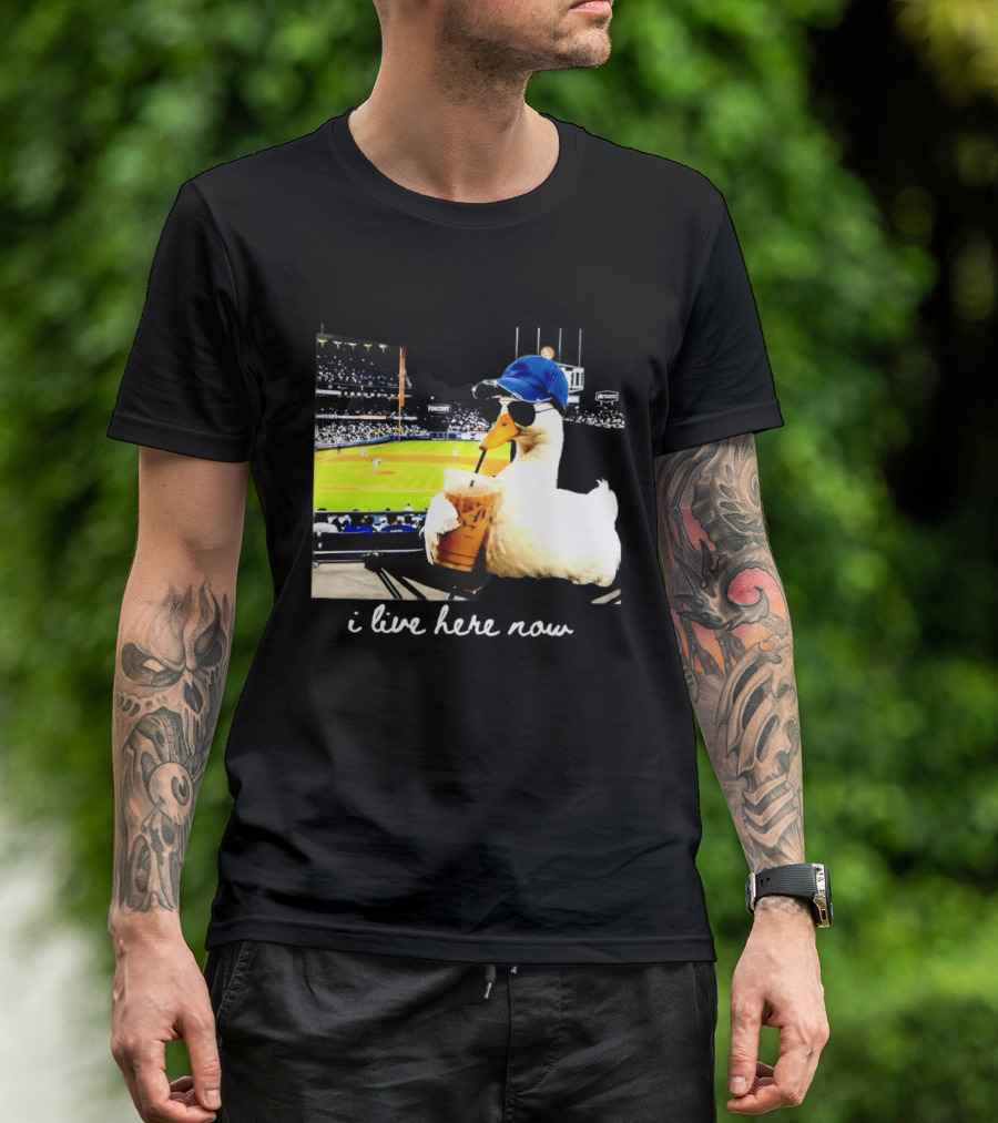 I Live Here Now Goose Ballfield Travel Baseball Softball Tournament T-Shirt