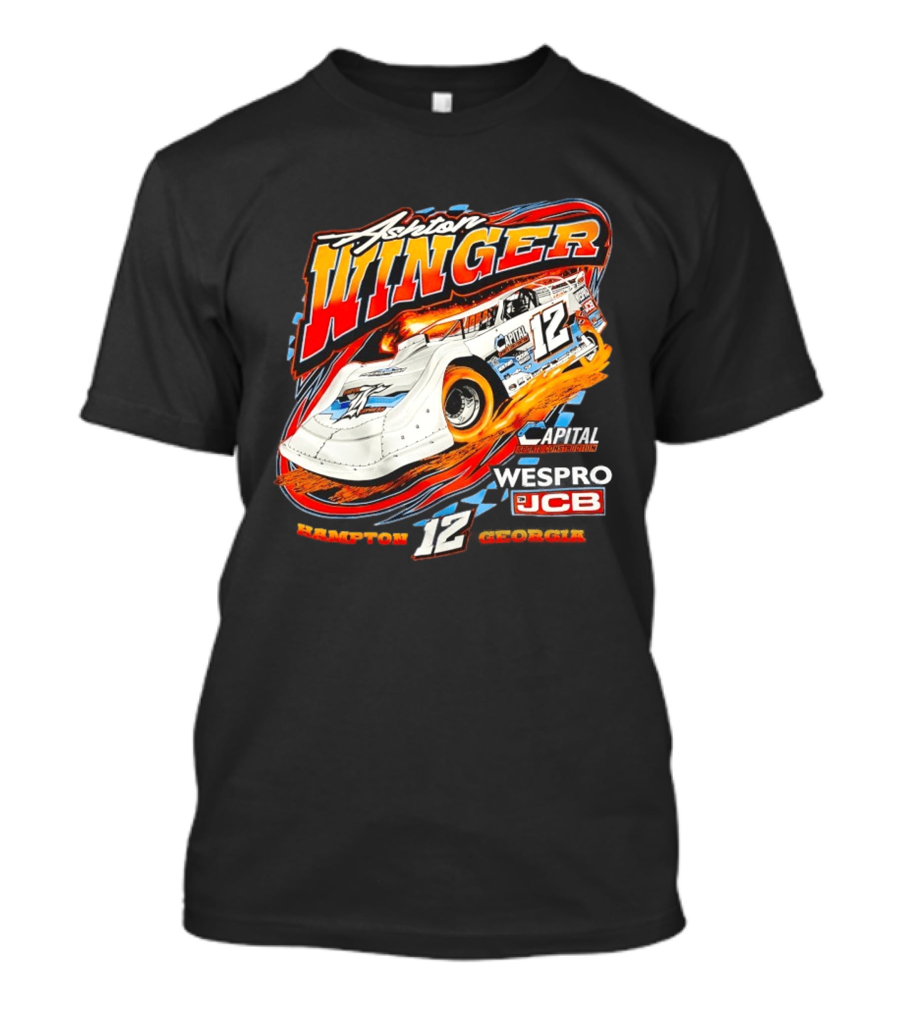Ashton Winger Racing Capital Sports Construction Hampton Georgia 12 Car Wespro JCB T-Shirt
