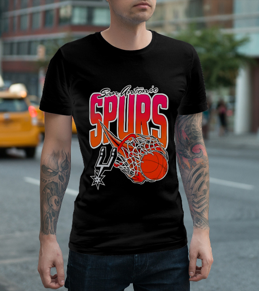 San Antonio Spurs Basketball 2026 Fireball Net T-Shirt