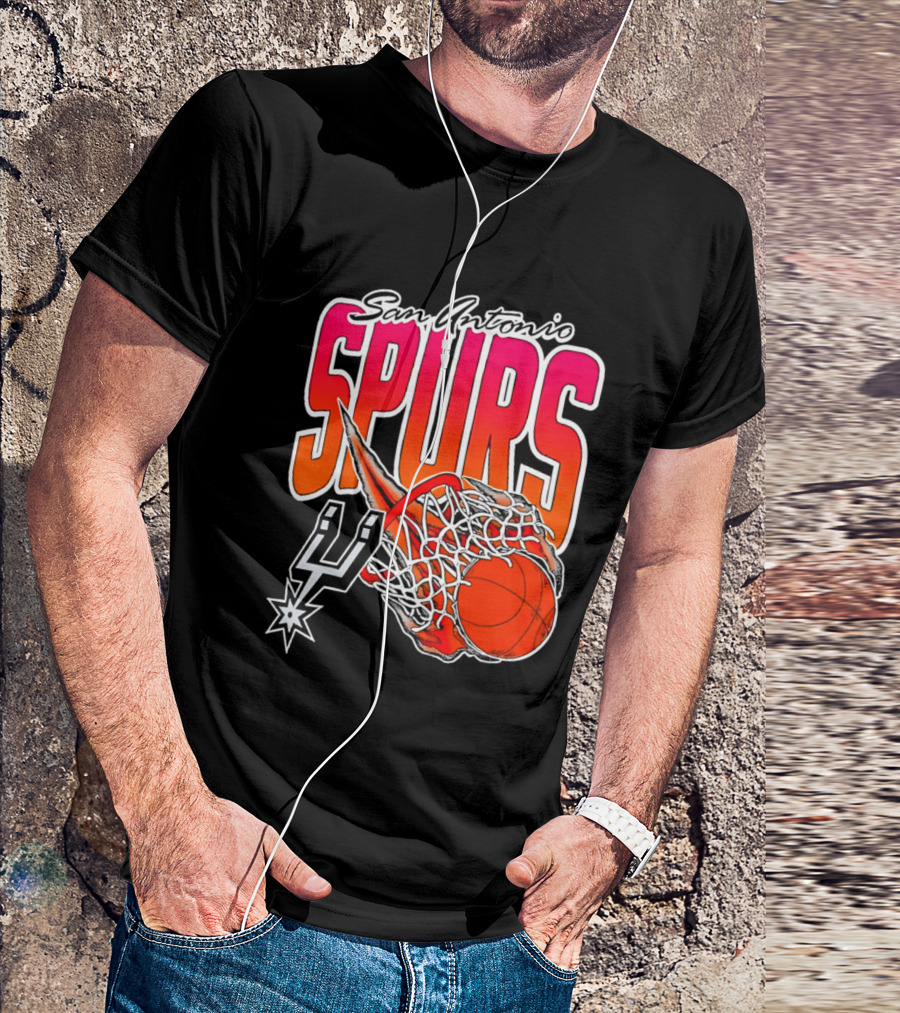 San Antonio Spurs Basketball 2026 Fireball Net T-Shirt