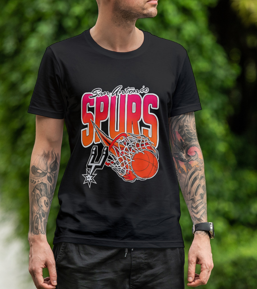 San Antonio Spurs Basketball 2026 Fireball Net T-Shirt