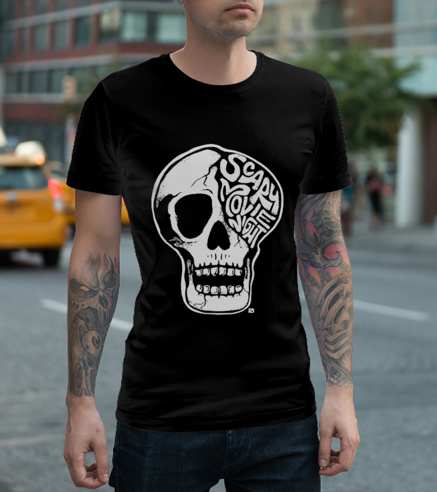Skull Scary Movie Night Halloween Skull T-Shirt