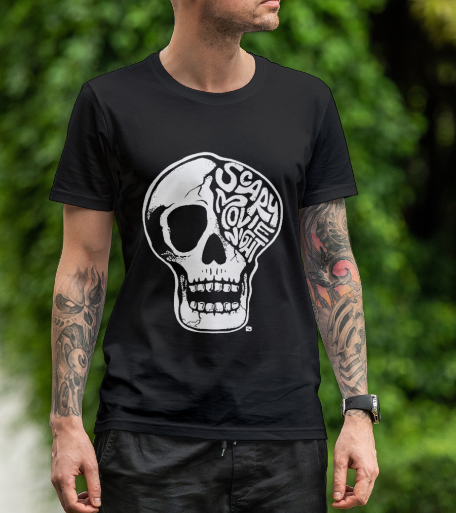 Skull Scary Movie Night Halloween Skull T-Shirt