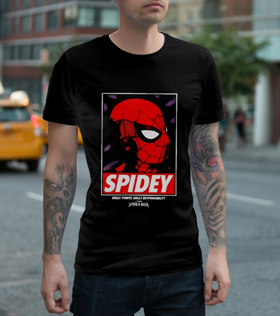 SPIDEY Great Power Great Responsibility Spider Man T-Shirt