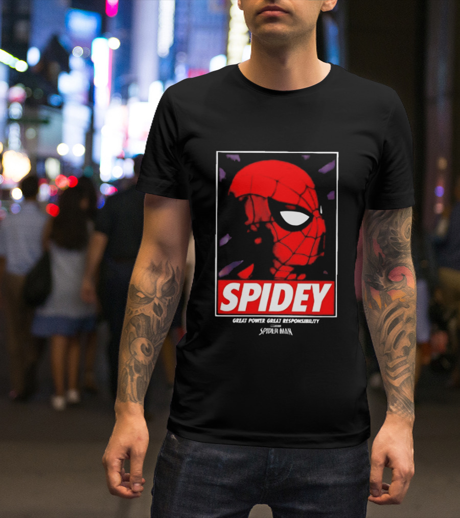 SPIDEY Great Power Great Responsibility Spider Man T-Shirt