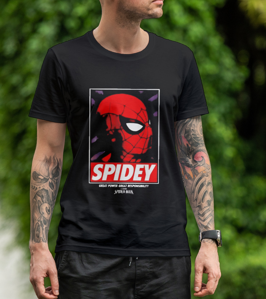 SPIDEY Great Power Great Responsibility Spider Man T-Shirt