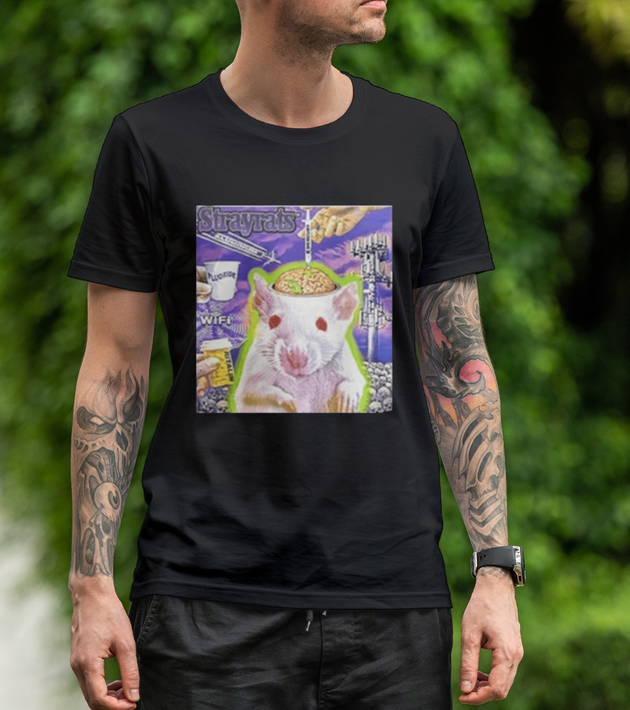 Stray Rats Lab Rat WiFi Fluoride Syringe Brain Injection T-Shirt