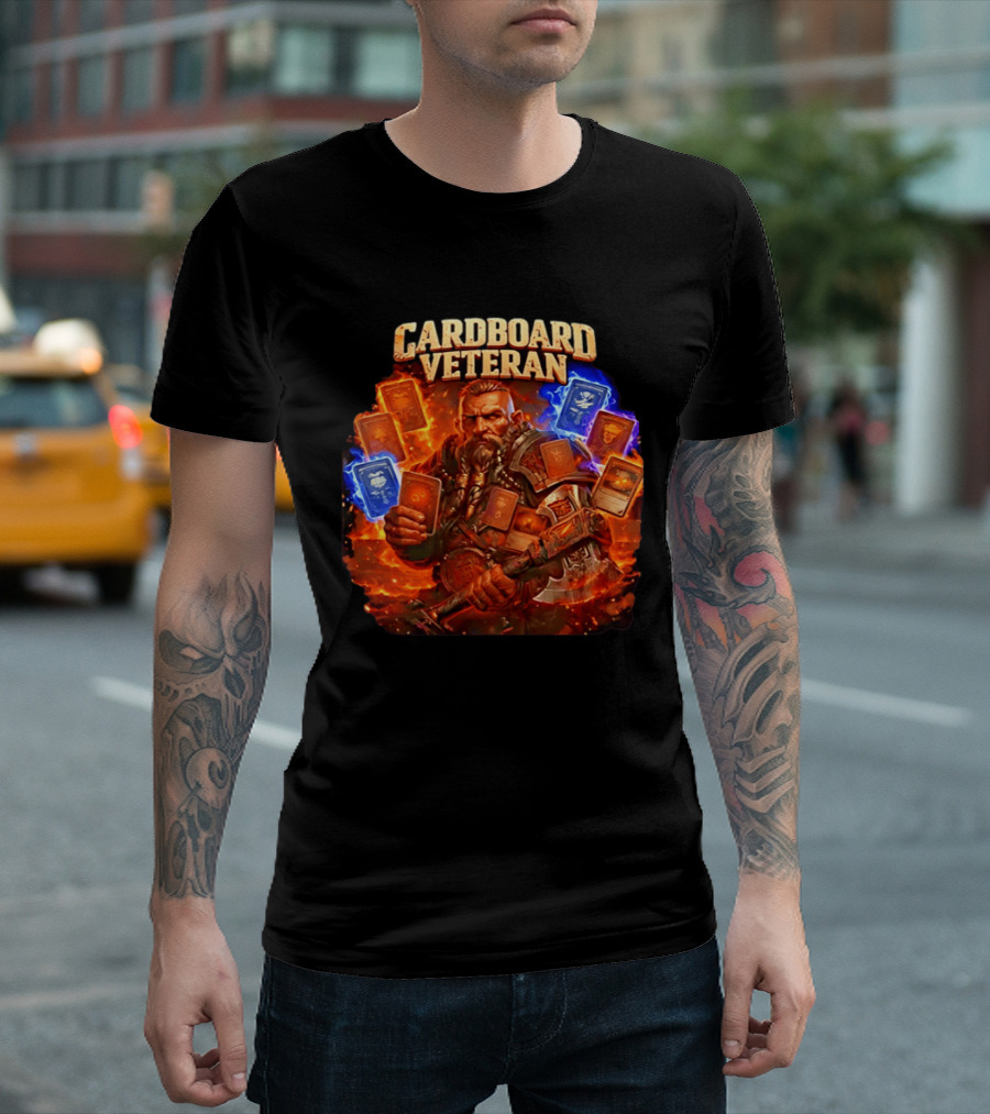 Cardboard Veteran Fantasy Gamer TCG Professional Epic Card Battle Warrior T-Shirt