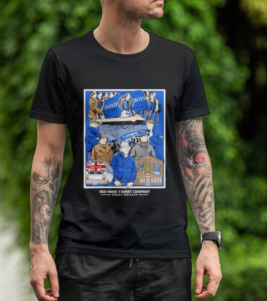 Chelsea Shed Boys Retro Football Culture Red Hand Company T-Shirt