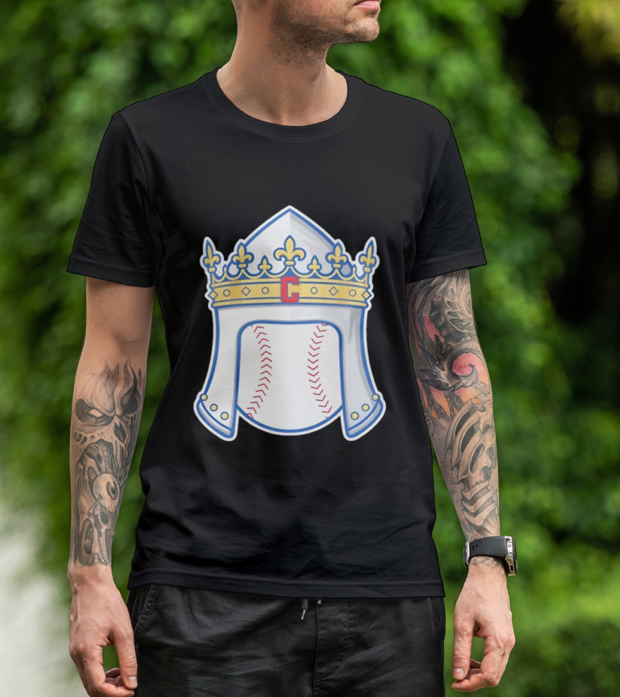 Chicago Cubs Sir Longball Baseball Helmet Crown T-Shirt