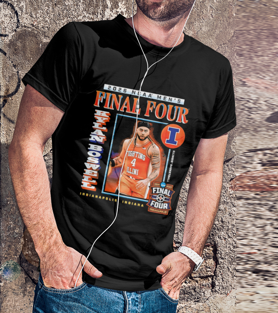Kylan Boswell 2026 NCAA Men's Final Four Illinois Fighting Illini Basketball Indianapolis T-Shirt