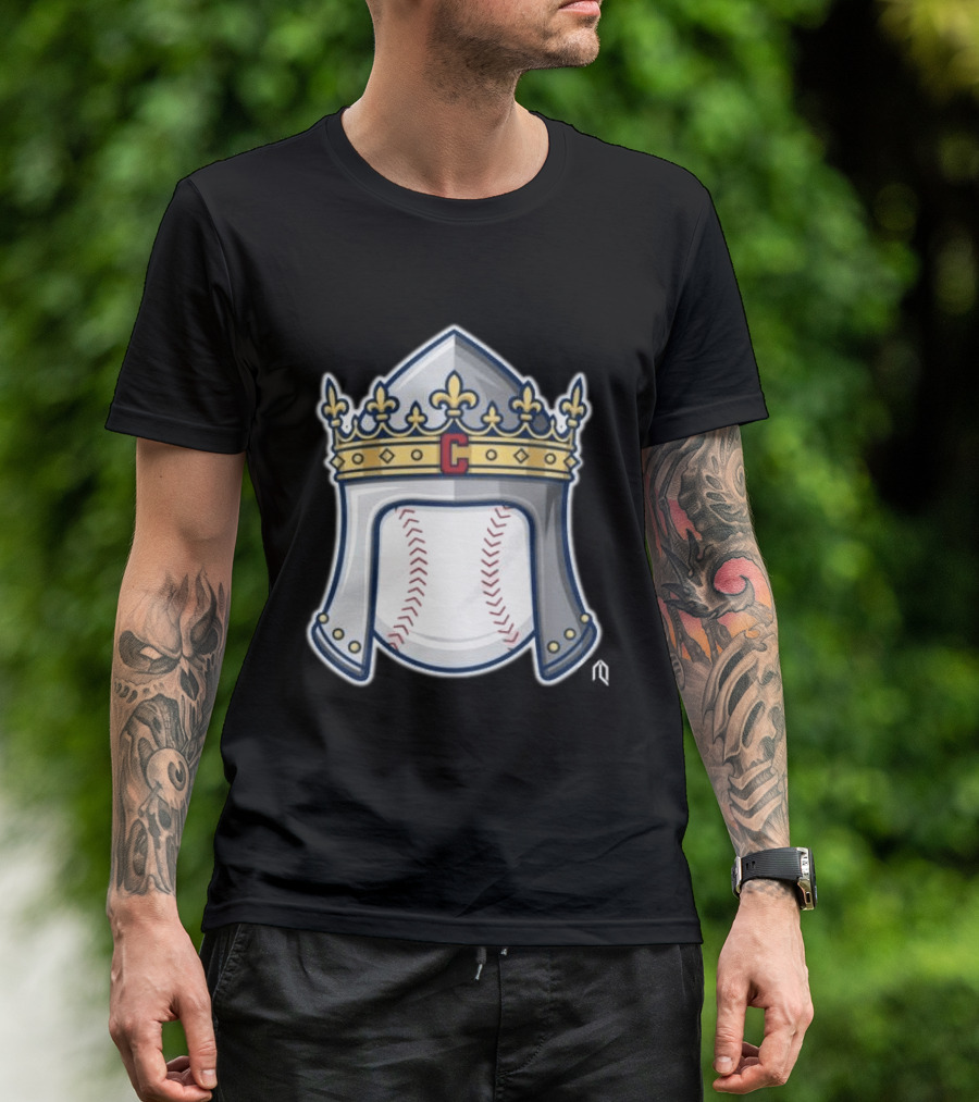 Cleveland Guardians Baseball Knight Helmet Crest T-Shirt