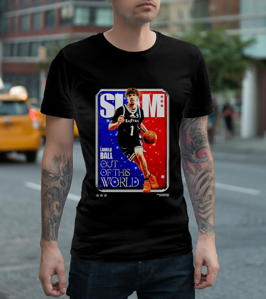 SLAM Cover LaMelo Ball 1 Charlotte Hornets Out Of This World T-Shirt