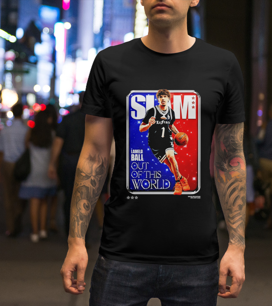 SLAM Cover LaMelo Ball 1 Charlotte Hornets Out Of This World T-Shirt