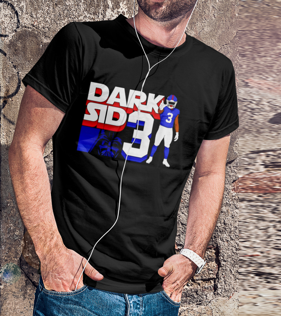 Darth Vader Star Wars Dark Side 3 New York Giants Football Player T-Shirt