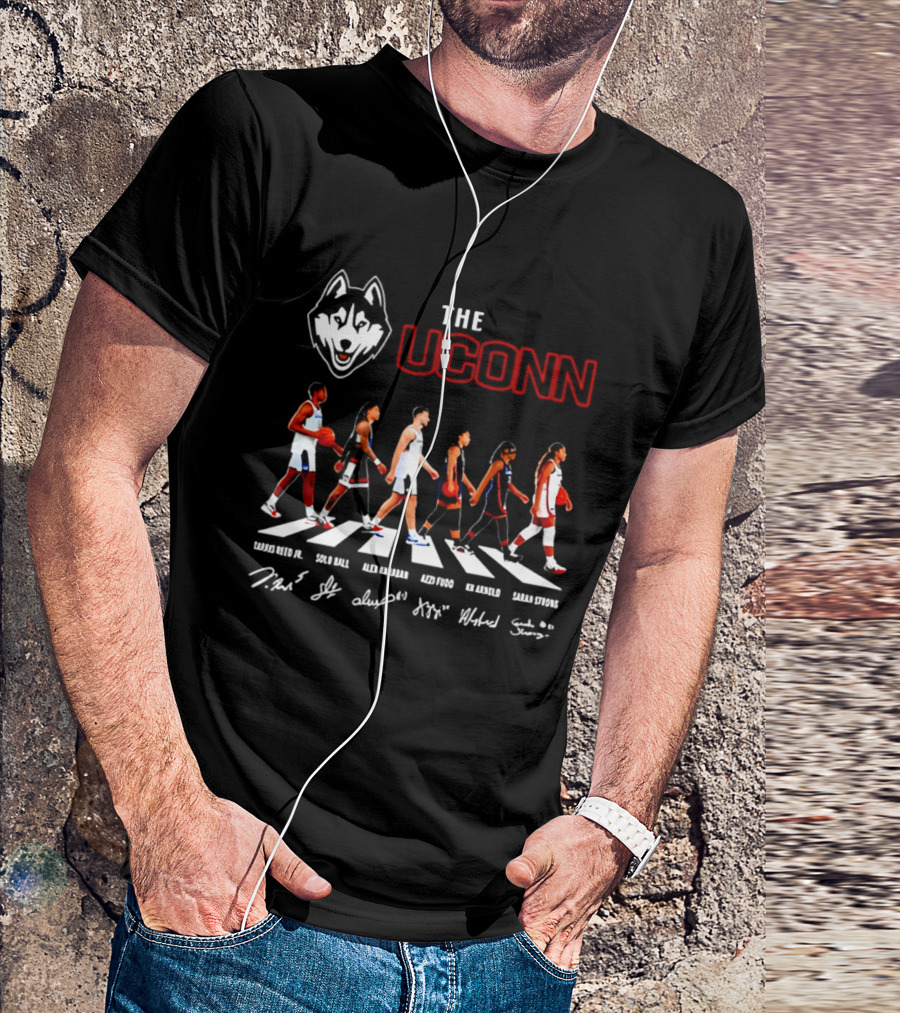 The UConn Huskies Men's And Women's Basketball Players Walking Abbey Road T-Shirt