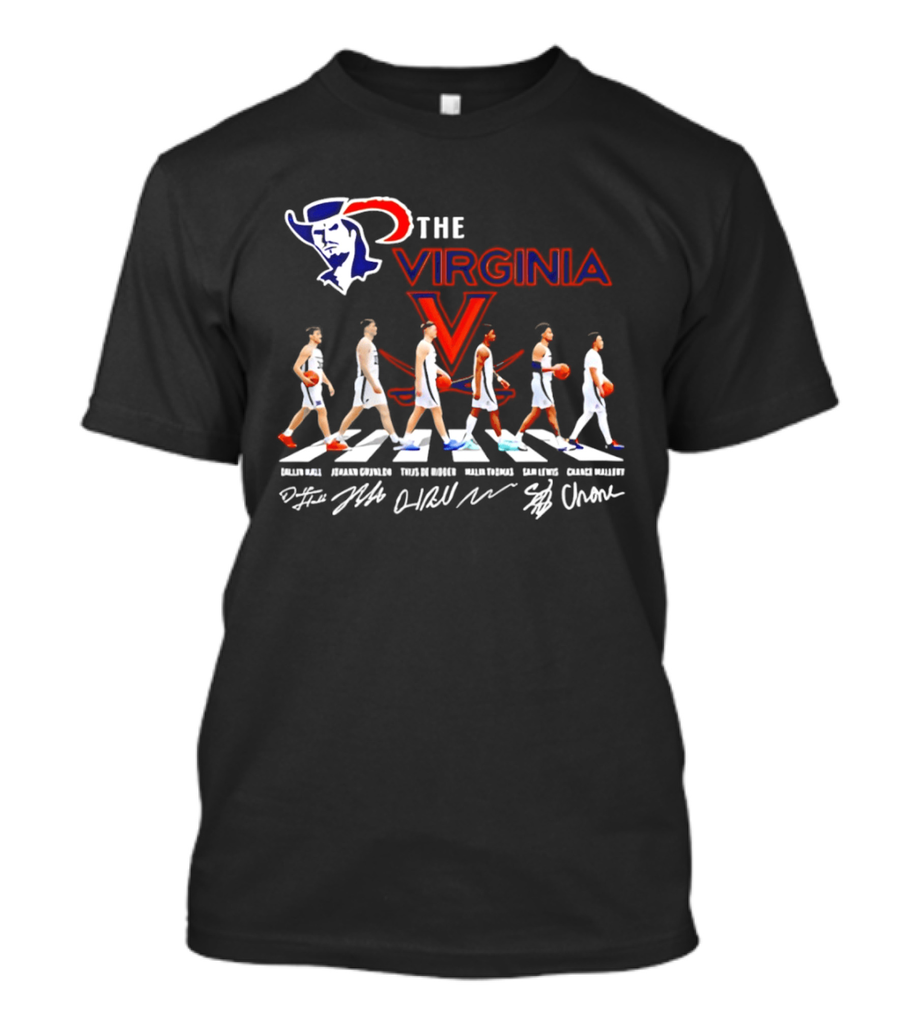 The Virginia Cavaliers Men's Basketball Team Abbey Road Homage T-Shirt