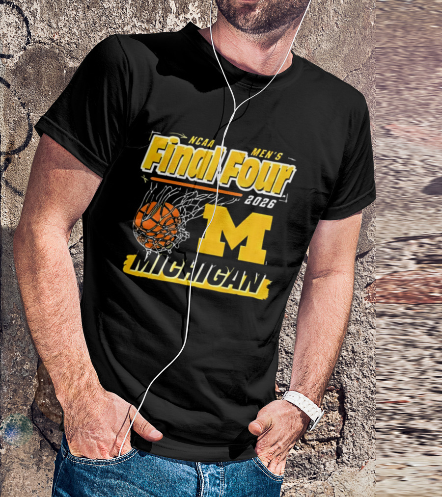 NCAA Men's Final Four 2023 Michigan Wolverines Basketball Swish T-Shirt
