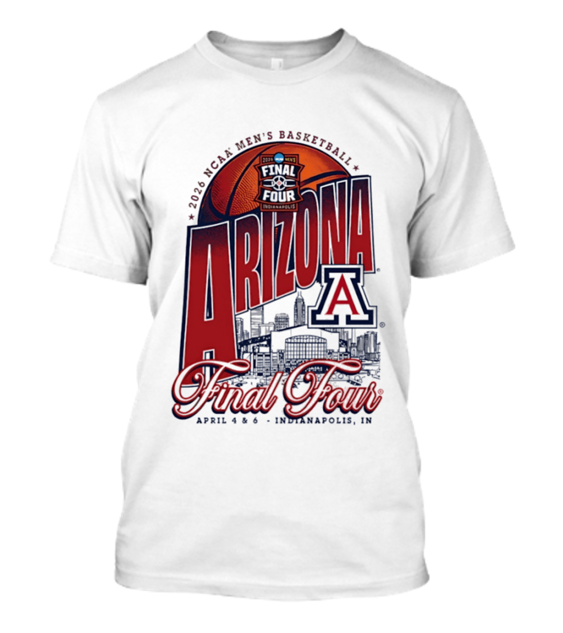 2026 NCAA Men's Basketball Arizona Wildcats Final Four Indianapolis T-Shirt
