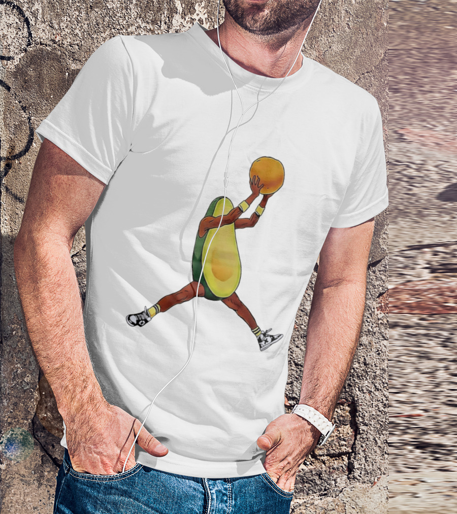 Avocado Basketball Athlete Dunking Fruit T-Shirt