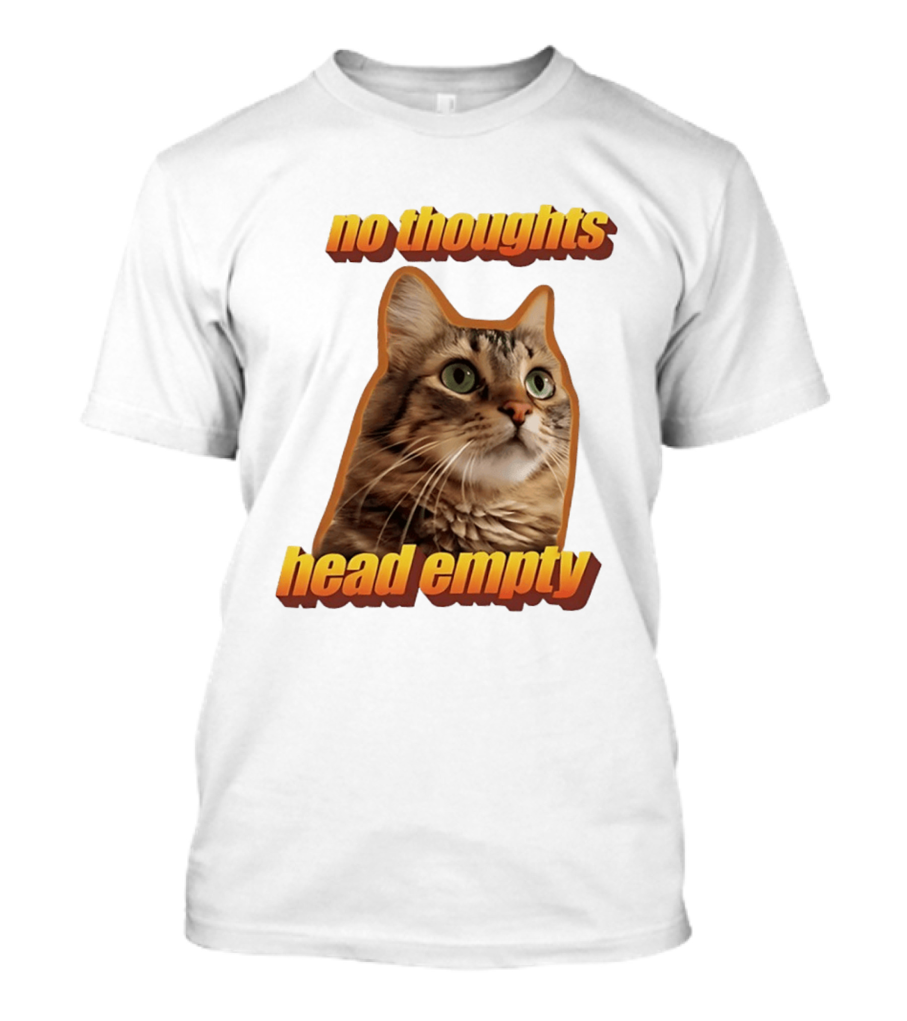 No Thoughts Head Empty Cat Meme Funny Humor T-Shirt