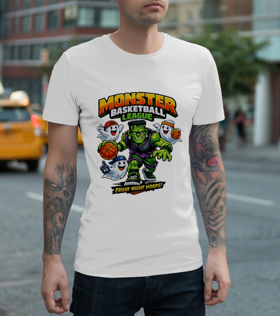 Monster Basketball League Fright Night Hoops Halloween Costume T-Shirt