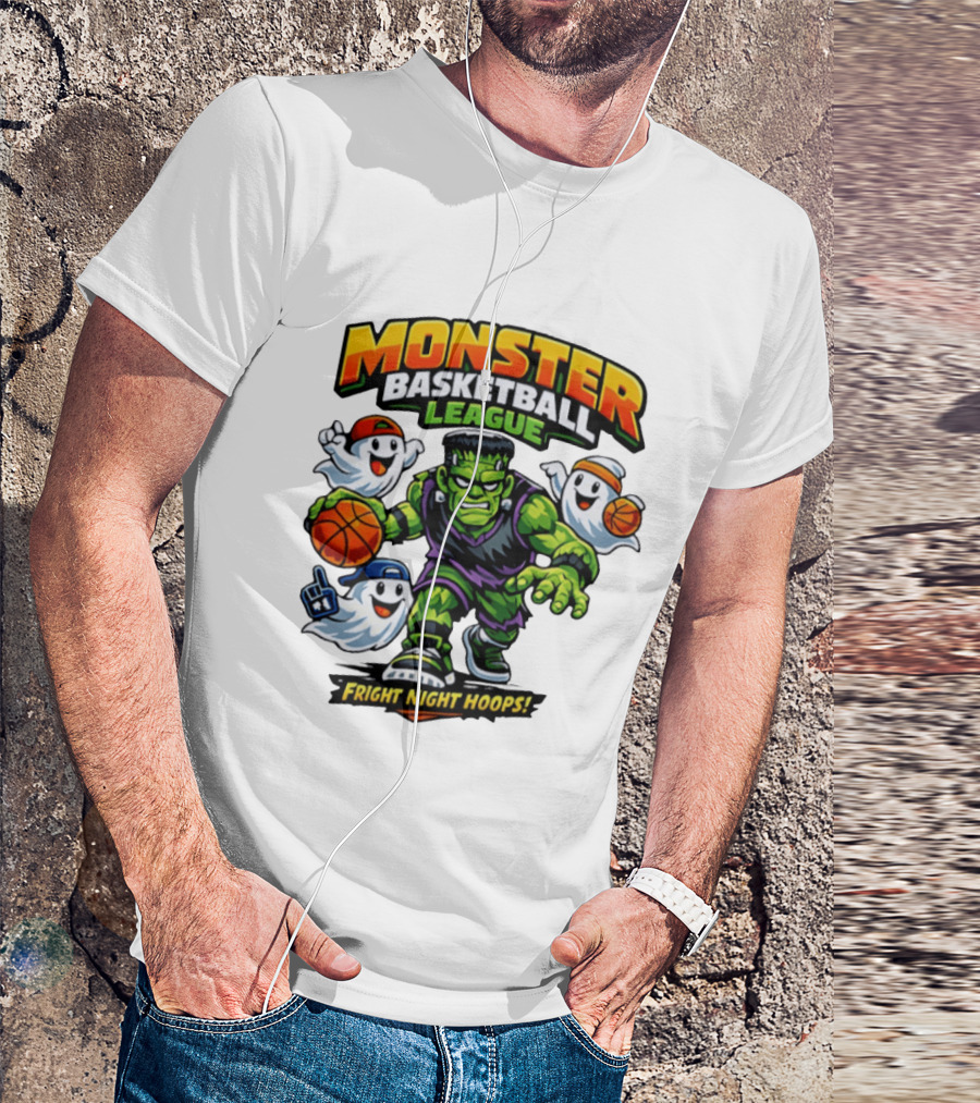 Monster Basketball League Fright Night Hoops Halloween Costume T-Shirt