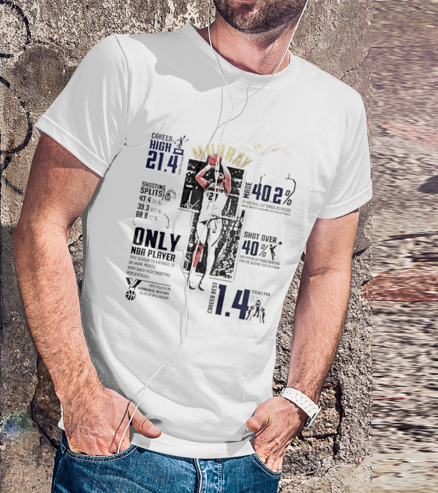 Denver Nuggets Murray 21.4 Points 40.2 Better Basketball Player 114 Playoffs T-Shirt