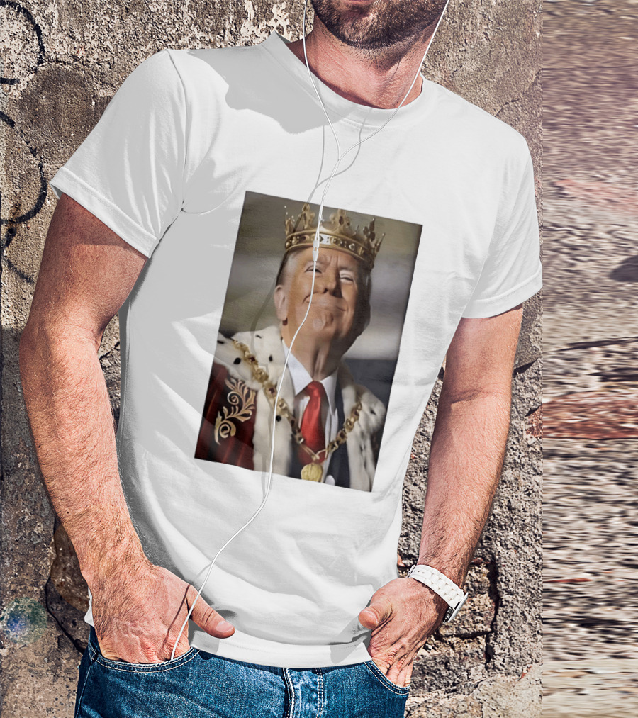 Donald Trump Crowned As King Regal Attire Red Tie Gold Crown T-Shirt