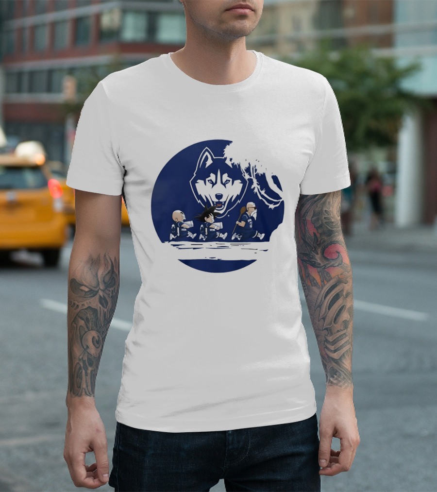 Uconn Huskies Meets Dragon Ball Characters Fusion T-Shirt