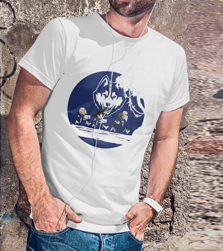 Uconn Huskies Meets Dragon Ball Characters Fusion T-Shirt