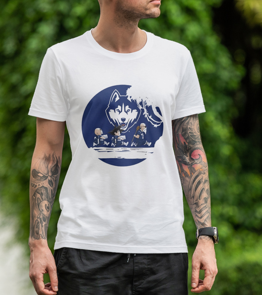 Uconn Huskies Meets Dragon Ball Characters Fusion T-Shirt