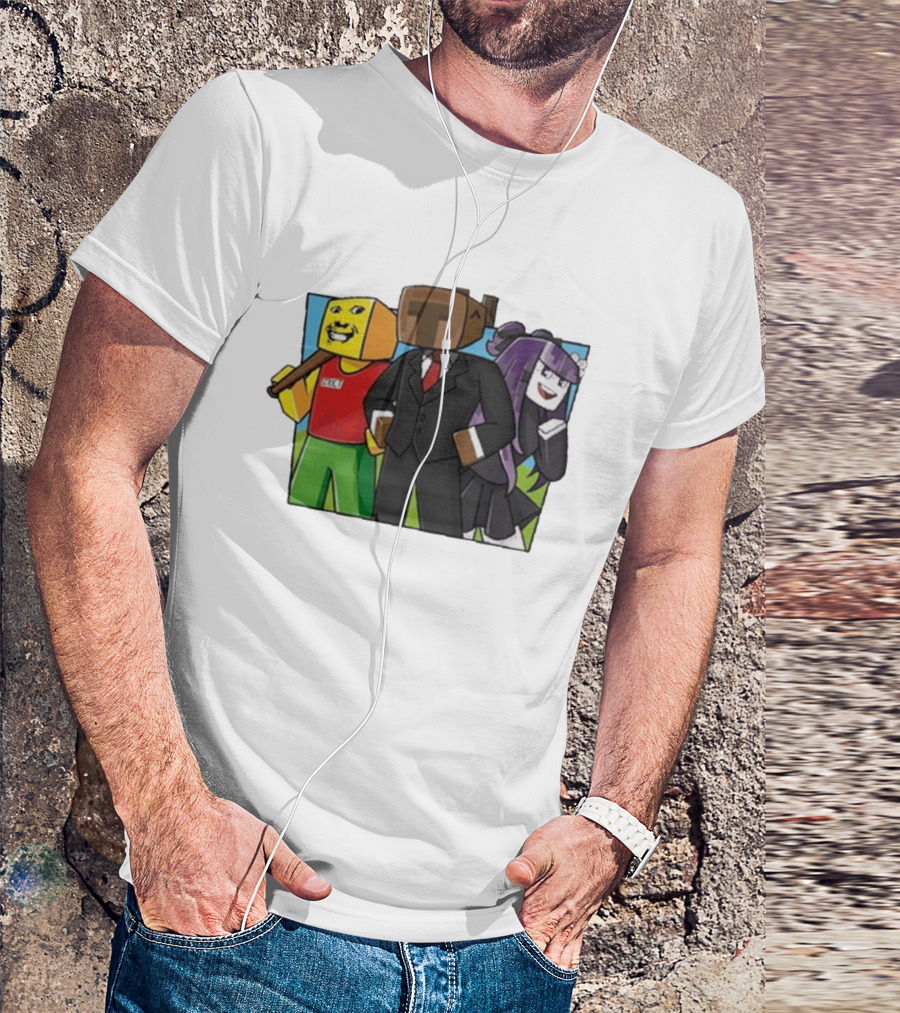 Jocuri Horror Sky Pixel Characters In Suits And Costumes T-Shirt