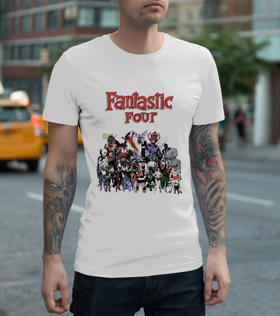 Fantastic Four Comic Characters Assembly T-Shirt