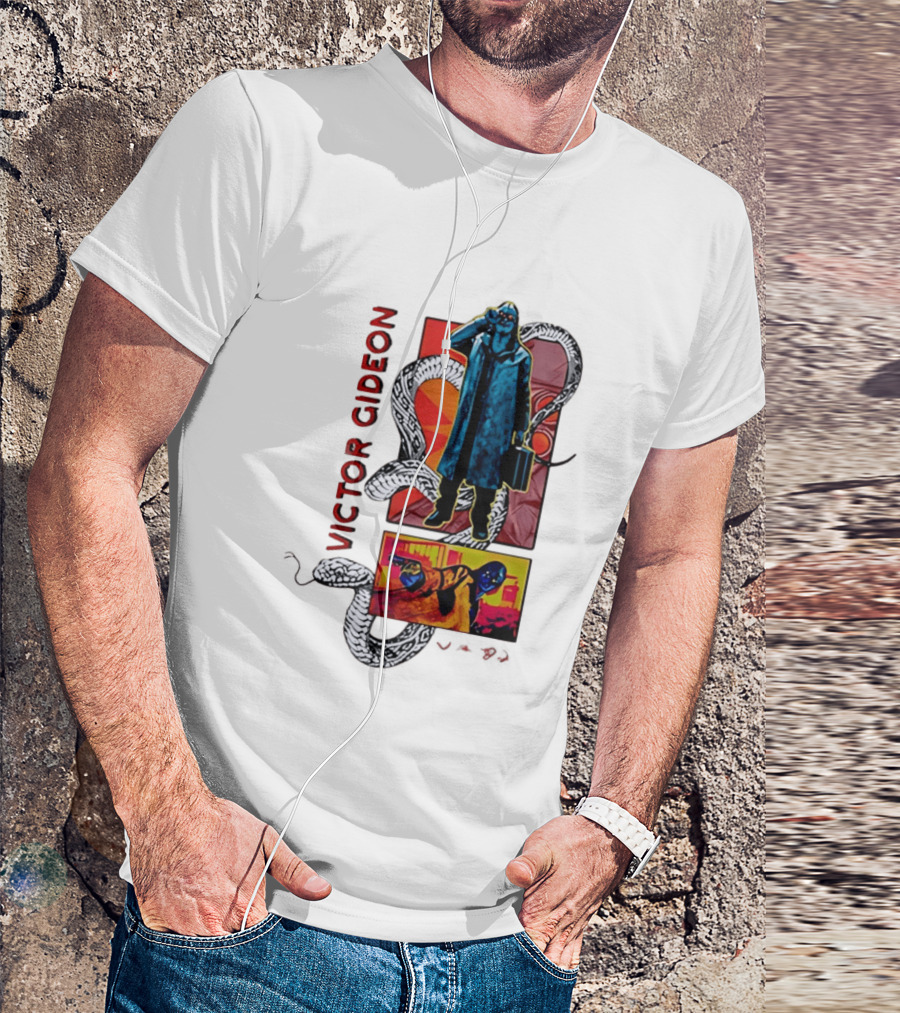 Victor Gideon Dramatic Snake And Mysterious Figures T-Shirt